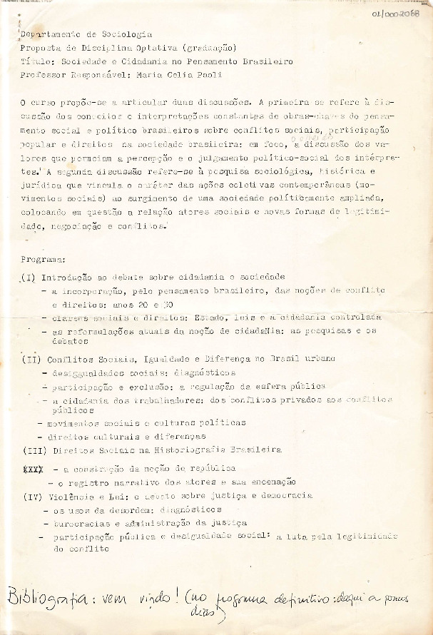 Programa de disciplina