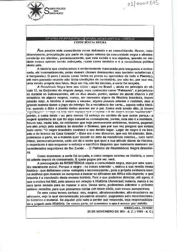Texto de intervenção cultural