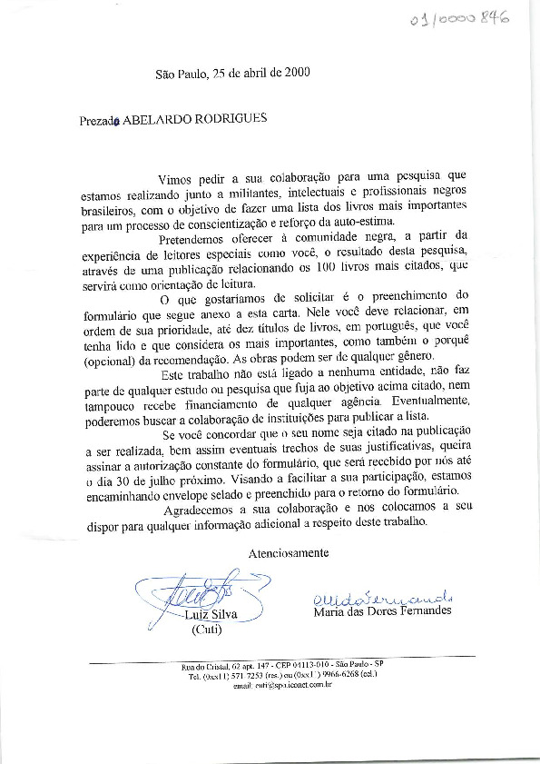 Carta de pedido de orientação