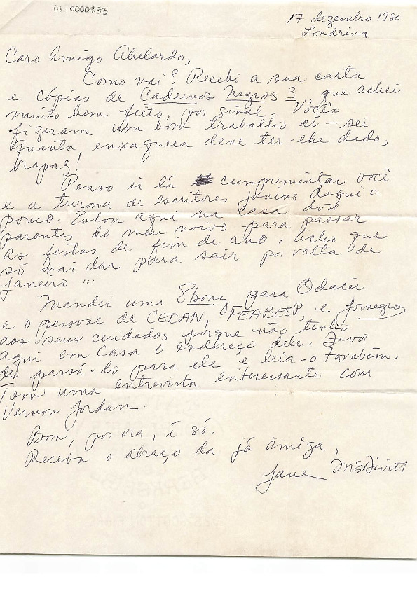 Carta de agradecimento