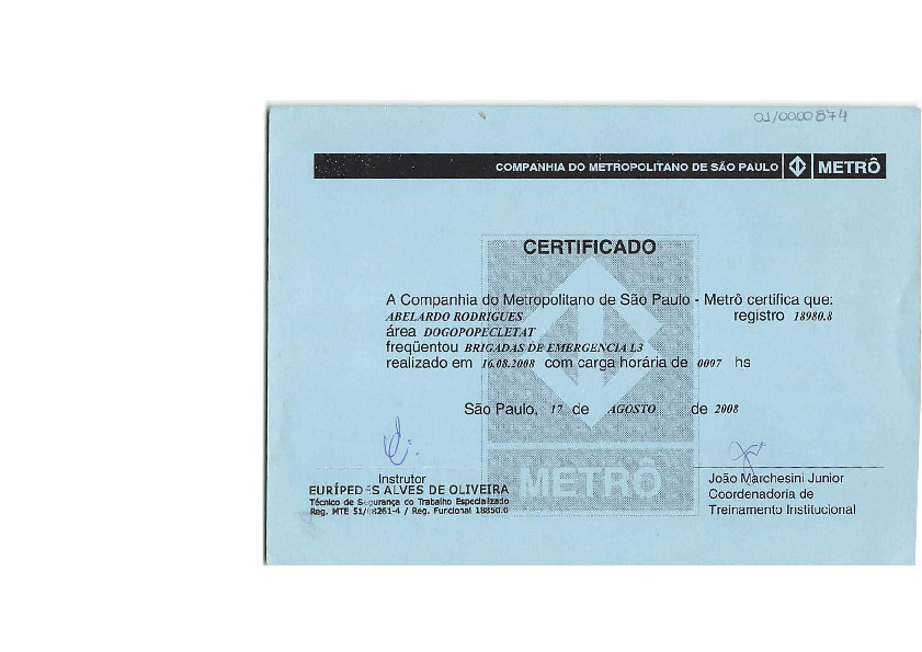 Certificado de conclusão de curso