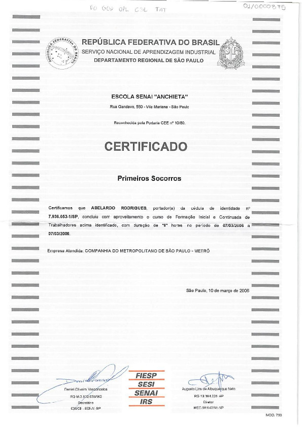 Certificado de conclusão de curso
