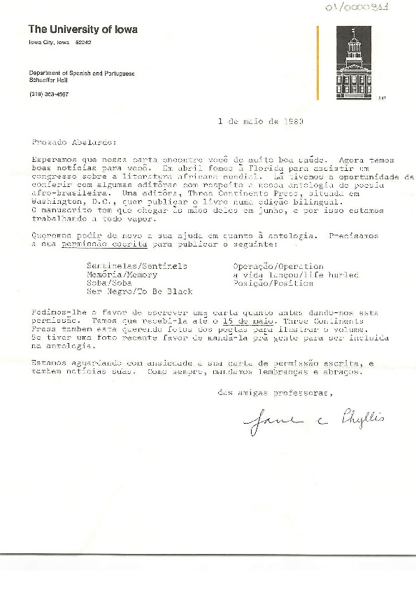 Carta de pedido de autorização