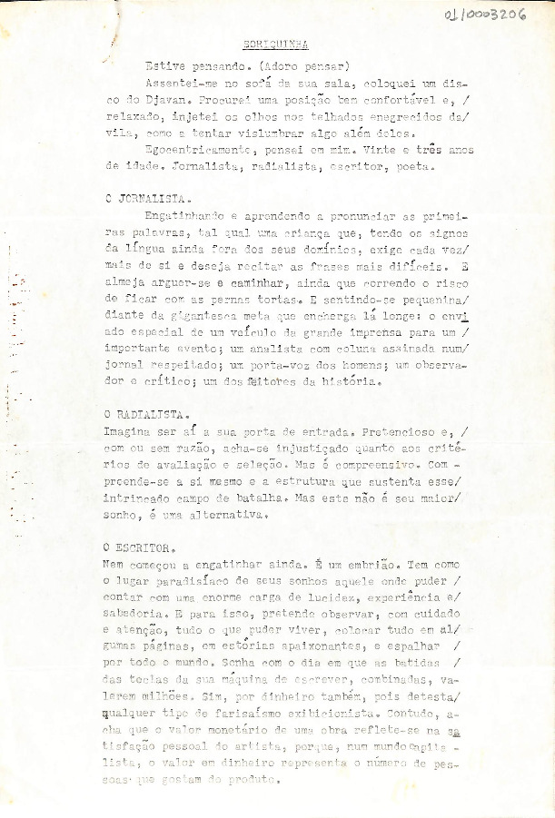 Carta de reflexão