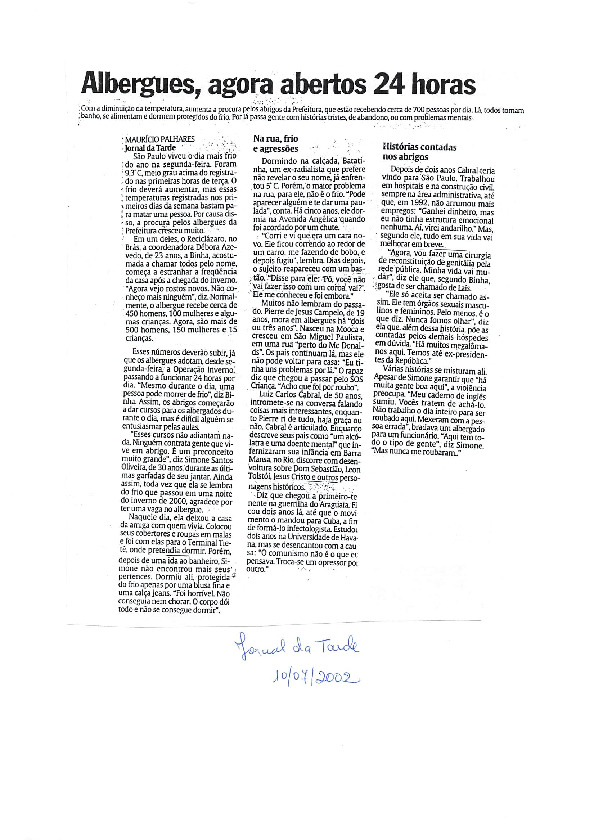 Caderno de notícias