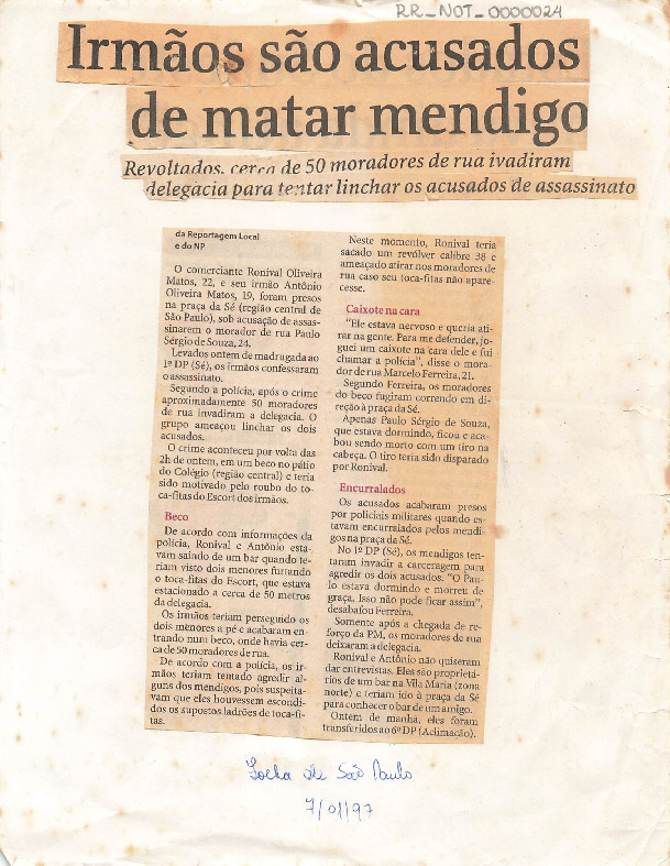 Caderno de notícias