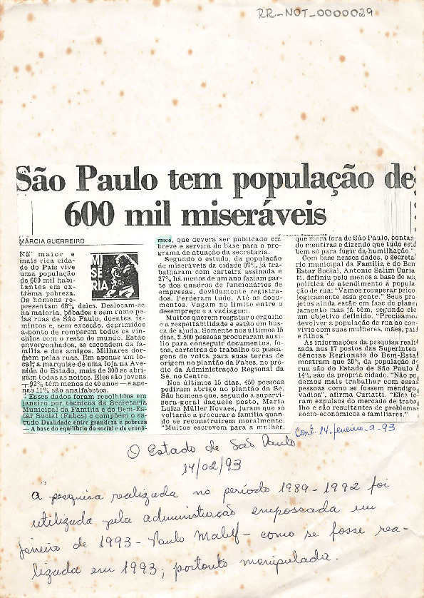 Caderno de notícias