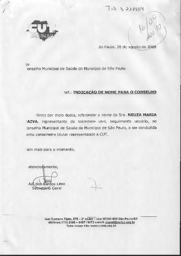 Carta de comunicação de decisão