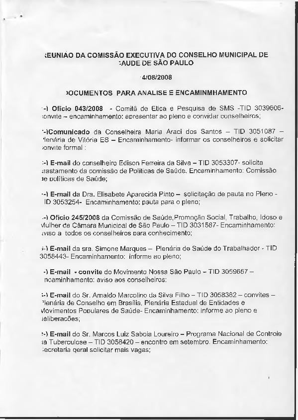 Lista de materiais