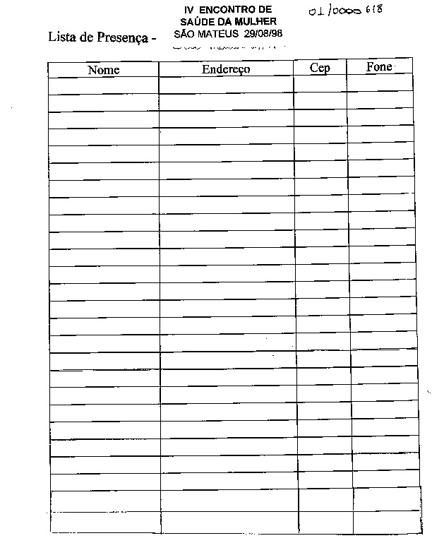 Lista de inscrições
